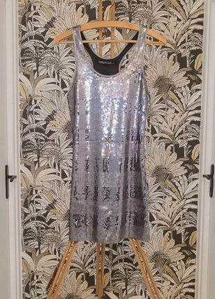 Robe Moulante à Sequins Argentés (Taille M/38) - Evening Collection - Effet Scintillant Garanti, brand: Evening, condizioni: Ottime, taglia: M / IT 42 / EU 38, €12.00, €13.30 include la Protezione acquisti