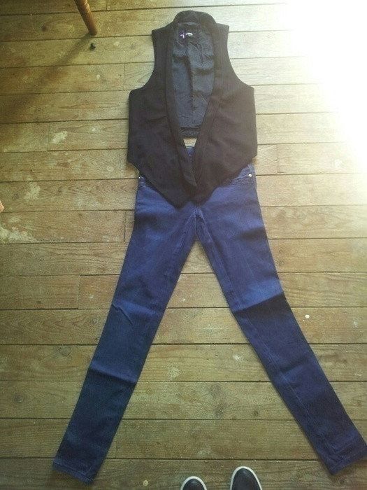 Pantalon slim bleu 1