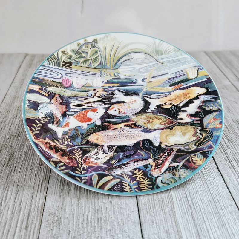 "Koi" 4.75" Royal Kendal The Alex Williams Collection Collector's Plate with Goldfish Koi Fish Pond 1