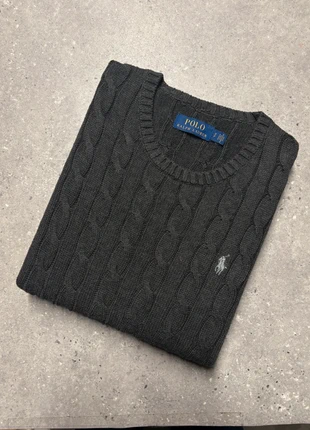 Torsadé Ralph Lauren gris foncé brodé pull col rond sweat cable knit PURL4-5, marque: Ralph Lauren, état: Très bon état, taille: S, 49,90 €, 53,10 € Protection acheteurs (Pro) incluse