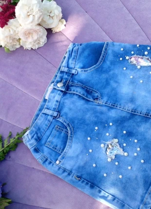 Dżinsowa spódniczka , marque: Niebieski Księżyc, état: Très bon état, taille: 11 ans / 146 cm, 3,00 €, 3,85 € Protection acheteurs incluse