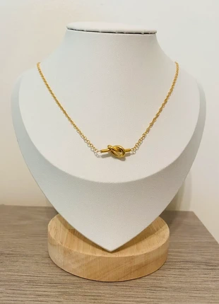 Collier doré ajustable pendentif noeud acier inoxydable, brand: Tendance, condizioni: Ottime, €8.00, €9.10 include la Protezione acquisti Pro