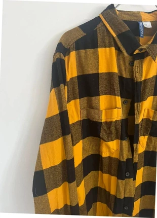 Chemise moutarde à carreaux noirs – Taille M – 100% coton, marque: H&M, état: Très bon état, taille: M, 5,00 €, 5,95 € Protection acheteurs incluse