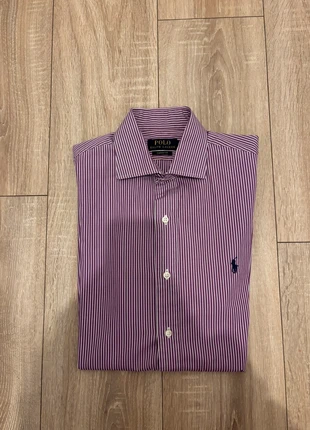 Chemise Ralph Lauren / Custom Fit / Taille M / Rayée rose-violet / Très bon état, brand: Ralph Lauren, condizioni: Ottime, taglia: M, €29.00, €31.15 include la Protezione acquisti
