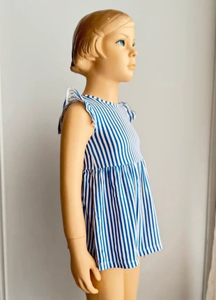 💙 Vestido às Riscas / Robe Enfant - H&M - Fresquinho, Fofo e Perfeito para o Verão !, marca: H&M, estado: Muito bom, tamanho: 9-12 meses / 74 cm, €3.65, €4.53 inclui Proteção do Comprador