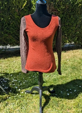Haut bicolore rouille et marron à manches longues en crochet – Style original automnal, marca: Toonzshop, estado: Muy bueno, tamaño: M / 38 / 10, 30,00 €, 32,20 € Protección al comprador Pro incluida