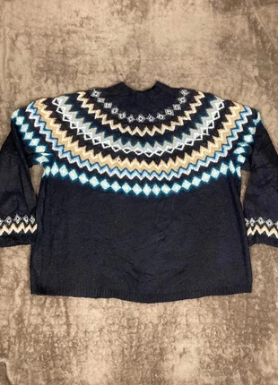 Pull Bleu à motifs Ethnic Vintage, marke: Vintage Dressing, zustand: Gut, größe: XL / 42 / 14, 10,00 €, 11,20 € beinhaltet Vinted-Käuferschutz Pro