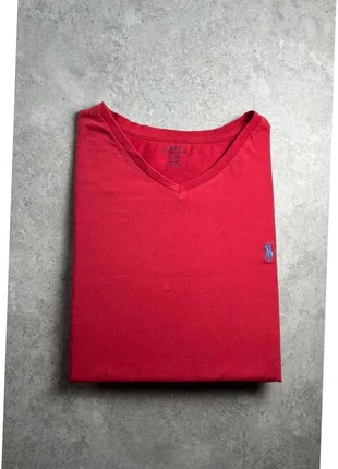 T-shirt uni jersey col V neck polo ralph Lauren | Rouge logo bleu | Taille XL, marke: Ralph Lauren, zustand: Sehr gut, größe: XL, 16,90 €, 18,45 € beinhaltet Vinted-Käuferschutz Pro