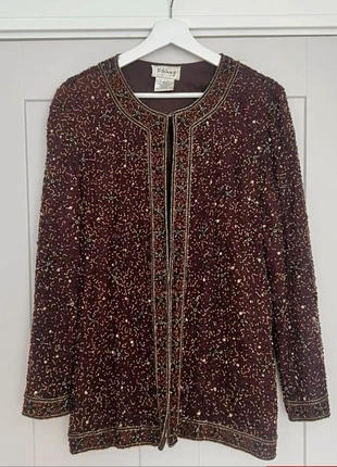 Vintage embellished beaded jacket. 100% silk. Lining 100% polyester, brand: Vintage, condition: Very good, size: M / UK 12-14, £28.00, £30.10 includes Buyer Protection