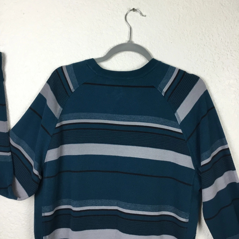 Amplife Cotton Shirt Size XL Long Sleeve Striped Blue Pullover Sweater Soft 4