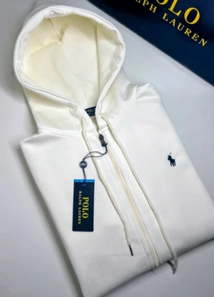 Sweat gillet zip polo Ralph Lauren à capuche taille M blanc crème white, marca: Ralph Lauren, estado: Muito bom, tamanho: M, €65.00, €68.95 inclui Proteção do Comprador