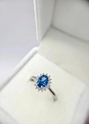 Royal Blue Halo Engagement Ring Size 9 19mm R1/2 EUR 60, condition: New without tags, size: 19 mm / R½, £7.99, £9.09 includes Buyer Protection