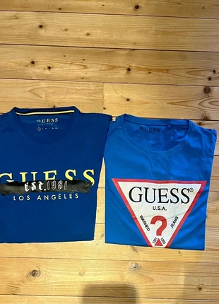 T-shirts bleu Guess taille XS, marque: GUESS, état: Très bon état, taille: XS, 13,00 €, 14,35 € Protection acheteurs incluse