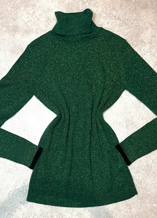 Pull col roulé vert émeraude pailleté • glitter chic • maille longue élégante, marque: Indie + Moi, état: Très bon état, taille: M / 38 / 10, 15,00 €, 16,45 € Protection acheteurs incluse
