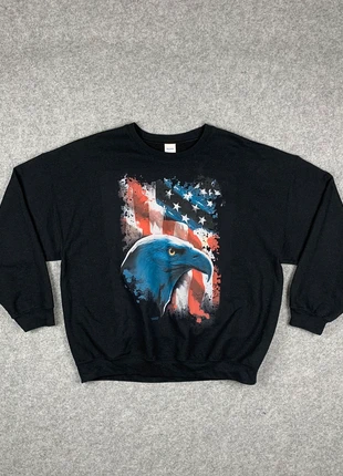 Sweat american flag Bald Eagle liquid blue vintage 2000's y2k taille XXL noir, brand: Vintage Dressing, condition: Very good, size: XXL, €30.00, €32.20 includes Buyer Protection
