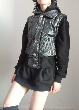 Giubbotto gilet smanicato in similpelle cropped crop top, condizioni: Ottime, taglia: M / IT 42 / EU 38, €10.99, €12.24 include la Protezione acquisti