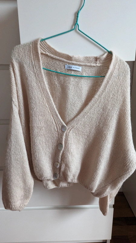 Cardigan invernale bianco panna Adele Altman 2