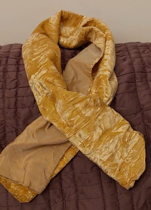 Écharpe faite main en panne de velours jaune et polyester satiné, marque: Fait Main, état: Très bon état, 5,50 €, 6,48 € Protection acheteurs incluse