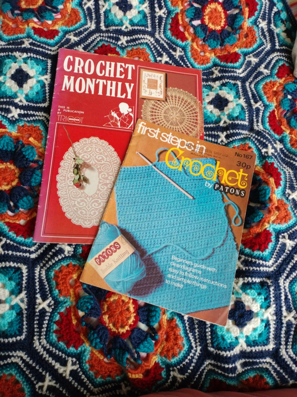 2 vintage crochet pattern books Crochet Monthly & First Steps 1