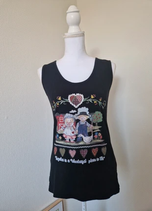 Cottagecore Folk Tank “Together is a Wonderful Place to Be”, marque: Vintage Dressing, état: Bon état, taille: M / 38 / 10, 10,00 €, 11,20 € Protection acheteurs (Pro) incluse