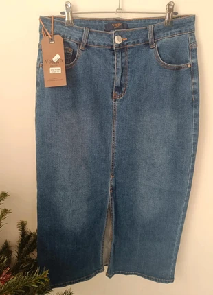 Jupe longue en jean Voggo • Neuve étiquetée • Taille 42 • Fente devant, brand: Voggo, condizioni: Nuovo con cartellino, taglia: XL / IT 46 / EU 42, €24.90, €26.85 include la Protezione acquisti