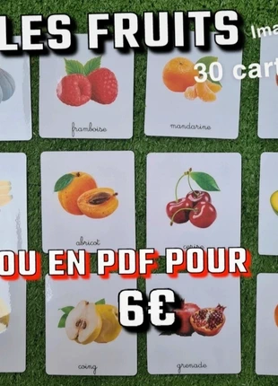 30 imagiers sur les fruits / cartes de nomenclature, brand: imagier montessori, condition: New with tags, size: 24-36 months / 92 cm, €12.55, €13.88 includes Buyer Protection Pro