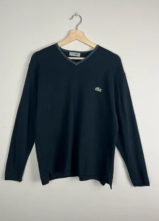 Jersey Lacoste negro de pico unisex 100% original vintage premium con calidad de lana, marque: Lacoste, état: Satisfaisant, taille: M, 14,90 €, 16,35 € Protection acheteurs incluse