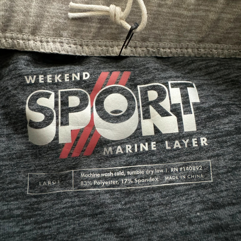 Marine Layer Liz Sport jogger dark heather grey sz large drawstring womens new 3