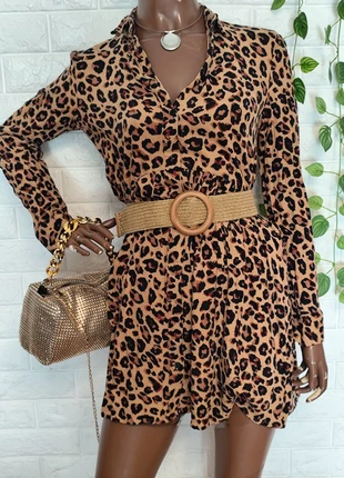 Vestido vintage estampado animal print leopardo Stradivarius, brand: Stradivarius, condizioni: Ottime, taglia: S / IT 40 / EU 36, €5.90, €6.90 include la Protezione acquisti