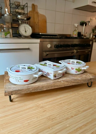 Ciotole in ceramica porta spezie con alzatina in legno, brand: la mia casa, condizioni: Nuovo con cartellino, €11.99, €13.29 include la Protezione acquisti