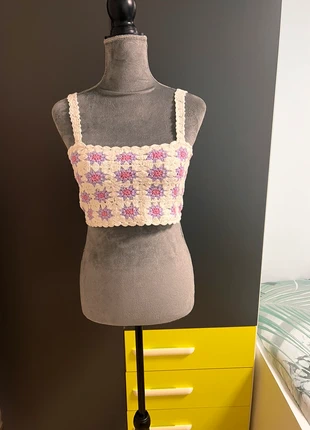 Top croché hecho a mano nuevo, marque: Bershka, état: Neuf avec étiquette, taille: M / 38 / 10, 4,00 €, 4,90 € Protection acheteurs incluse