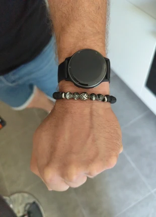 Bracelet pierres volcaniques & perles noires, staat: Heel goed, € 20,00, € 21,70 inclusief Kopersbescherming