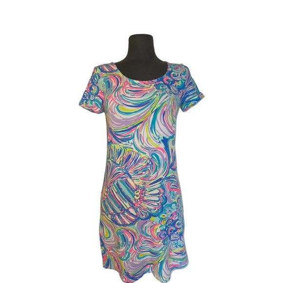 Lilly Pulitzer Tammy T Shirt Dress multi guilty pleasure Sz XS upf 50+ 5