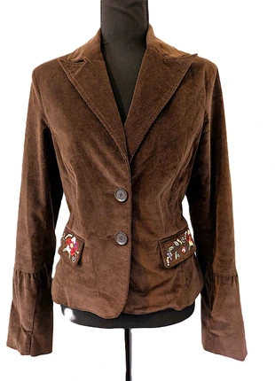 Blazer velours brodé, marque: Dream Girl, état: Très bon état, taille: S / 36 / 8, 15,00 €, 16,45 € Protection acheteurs incluse