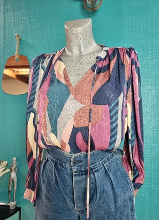 Blouse Bash imprimée multicolore – Taille 1 (36), brand: Ba&sh, condition: Very good, size: S / 36 / 8, €85.00, €89.95 includes Buyer Protection