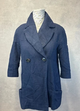 Manteau effet laine côtelée bleu marine – Pull&Bear – Taille S – Lot MI6, brand: Pull & Bear, condition: Very good, size: S / 36 / 8, €11.60, €12.88 includes Buyer Protection Pro