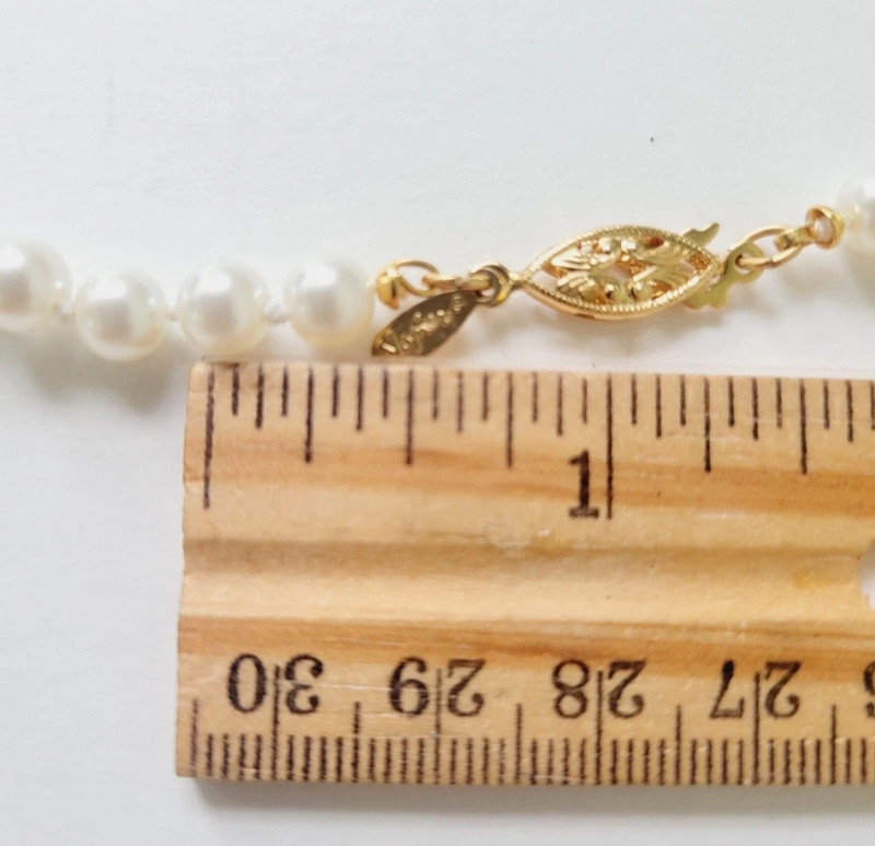 Vintage Napier Necklace Gold Plated Imitation Pearl Costume Jewelry 26". 2