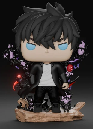 Cust0m funkopop "sung jin-woo with shadows" solo leveling, staat: Heel goed, maat: Universeel, € 80,00, € 84,70 inclusief Kopersbescherming