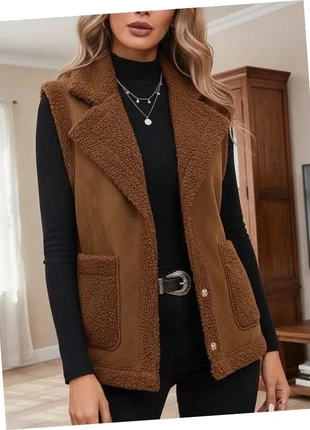 Veste sans manches marron effet mouton - chic, chaude & tendance, estado: Muito bom, tamanho: M / 38 / 10, €39.90, €42.60 inclui Proteção do Comprador Pro