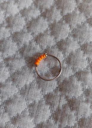 anillo plateado cuentas naranjas, marca: Inditex, estado: Muito bom, tamanho: 16,1 mm Ø / 10,5, €1.00, €1.75 inclui Proteção do Comprador