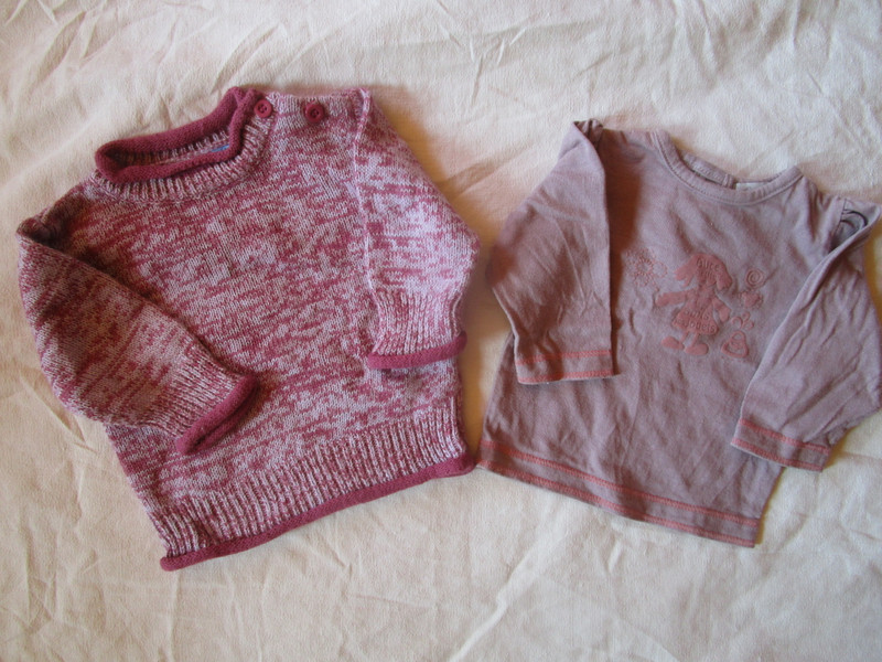 Pull hiver + t-shirt manches longues 3 mois