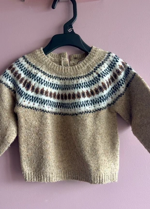 Pull jacquard Bout ‘Chou marron beige, marque: Bout'chou, état: Très bon état, taille: 9-12 mois / 74 cm, 12,00 €, 13,30 € Protection acheteurs incluse