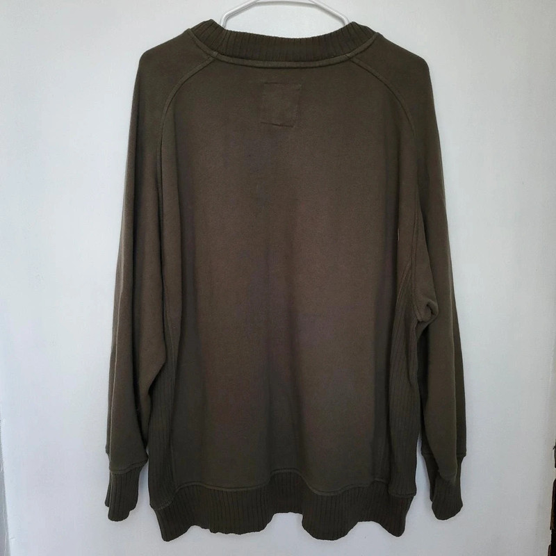 AERIE dark green/black "bright" oversized crewneck sweatshirt 5