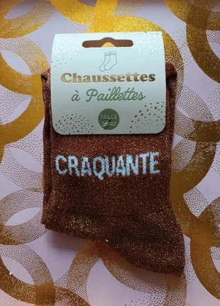 Chaussettes à paillettes Message « Craquante » Douces, fun & irrésistibles, brand: STC, condizioni: Nuovo con cartellino, taglia: Taglia unica, €4.90, €5.85 include la Protezione acquisti Pro