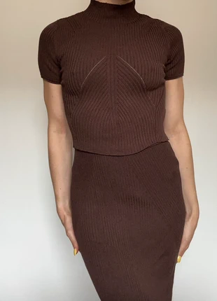 Ensemble marron bershka, merk: Bershka, staat: Nieuw zonder prijskaartje, maat: S / 36 / 8, € 10,00, € 11,20 inclusief Kopersbescherming