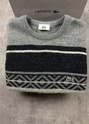 Pull col round lacoste motif noir gris logo brodé taille XL homme / KZ065, marke: Lacoste, zustand: Sehr gut, größe: XL, 39,90 €, 42,60 € inklusive Vinted-Käuferschutz