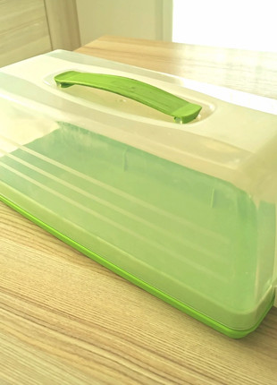 Boîte à gâteaux verte et transparente, estado: Muito bom, €3.00, €3.85 inclui Proteção do Comprador