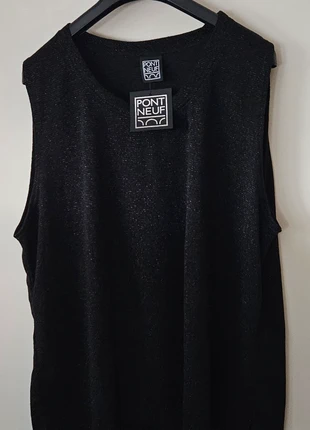 Zwarte mouwloze glittertop – Pont Neuf – maat 50, nieuw, merk: Pont Neuf, staat: Heel goed, maat: 5XL / 50 / 22, € 16,50, € 18,03 inclusief Kopersbescherming