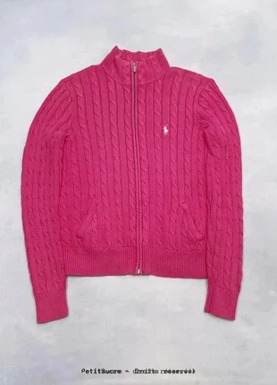 Veste zippé Torsadé Polo Ralph Lauren Rose logo blanc Slim 100% Coton Full zip - L /2287V, marke: Ralph Lauren, zustand: Sehr gut, größe: L / 40 / 12, 44,00 €, 46,90 € beinhaltet Vinted-Käuferschutz Pro