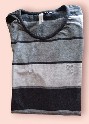 Tee-shirt Oxbow à rayures grises et noires – Taille L, brand: Oxbow, condition: Very good, size: L, €6.00, €7.00 includes Buyer Protection